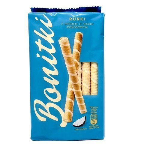 Вафельные трубочки Bonitki с кокосовым кремом 280 г 650 фото