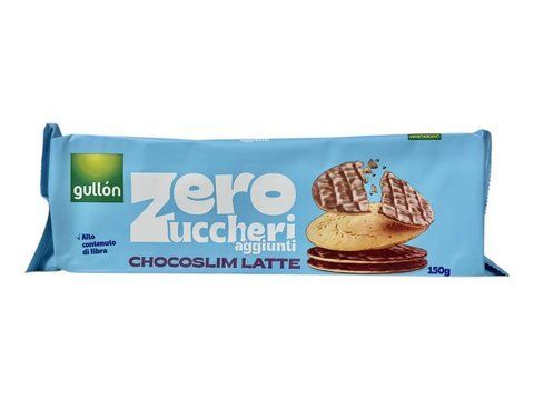 Печенье Gullon без добавленного сахара с молочным шоколадом e Zero Zuccheri Chocoslim Latte 150 г 892 фото