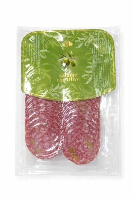 Нарізка салямі Villano Salame con Olive з оливкою 75 г 618 фото