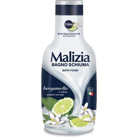 Гель-пена для душа и ванны Malizia Bath-Foam bergamot and sage 1 л 412 фото