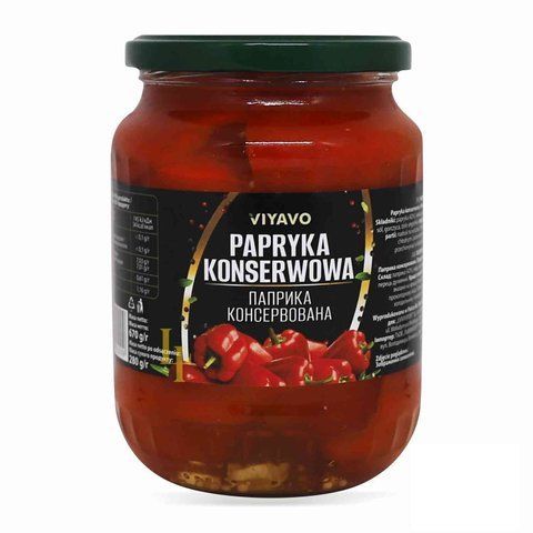 Паприка консервована VIYAVO у маринаді скляна банка 720 мл 1201 фото