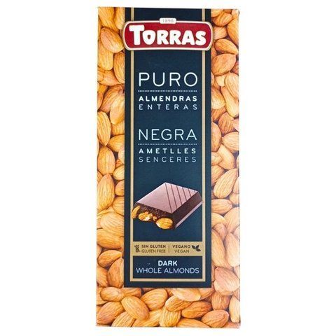 Темний шоколад Torras Dark Whole Almonds з цілим миндалем 200 г 455 фото