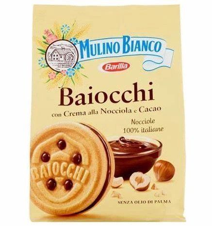 Печенье с шоколадно-ореховой начинкой Mulino Bianco Baiocchi 260 г 380 фото